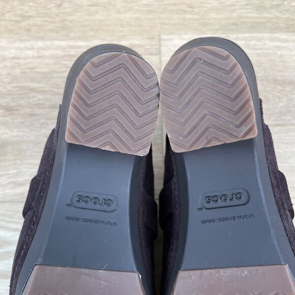 Crocs Womens Sarah Triple Comfort Mule Clog Slip On Shoes Size 7 Dark Brown EUC - Picture 9 of 10